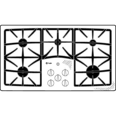 36" Built-In Gas Cooktop JGP975SEKSS