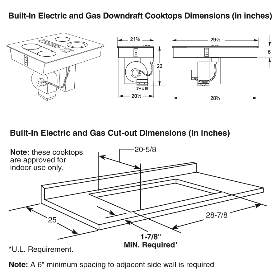 30" Built-In Gas Downdraft Cooktop JGP989KKCC