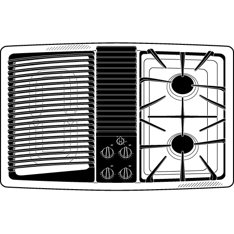 Built-In Downdraft Gas Modular Cooktop JGP990SELSS