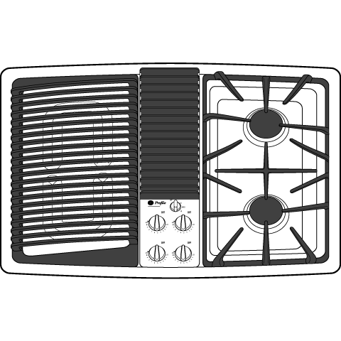 Built-In Downdraft Gas Modular Cooktop JGP990WELWW