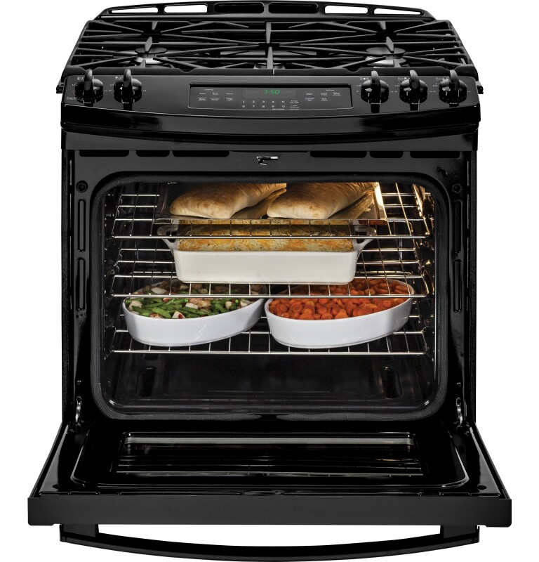 30" Slide-In Front Control Gas Range JGS750DEFBB, product image 2 of 13