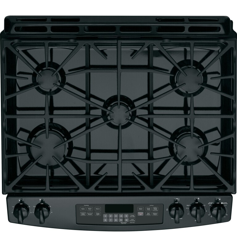 30" Slide-In Front Control Gas Range JGS750DEFBB, product image 3 of 13