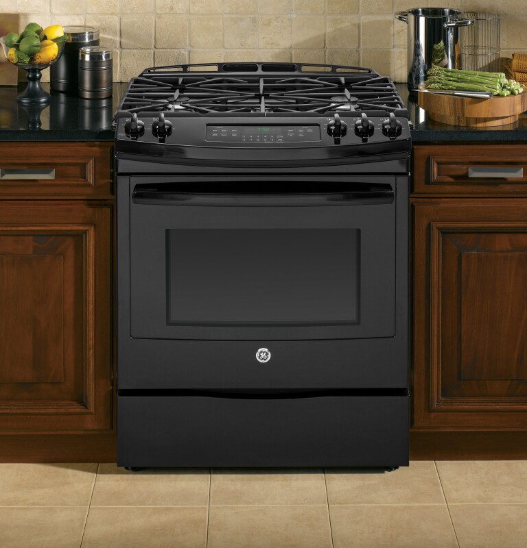 30" Slide-In Front Control Gas Range JGS750DEFBB, product image 8 of 13