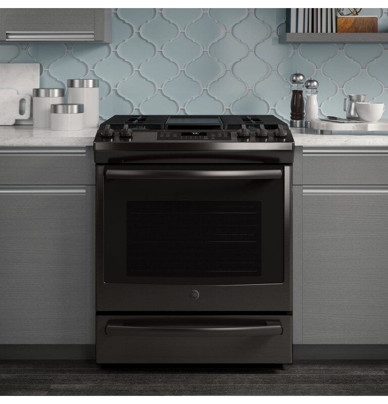 30" Slide-In Front-Control Convection Gas Range JGS760BELTS