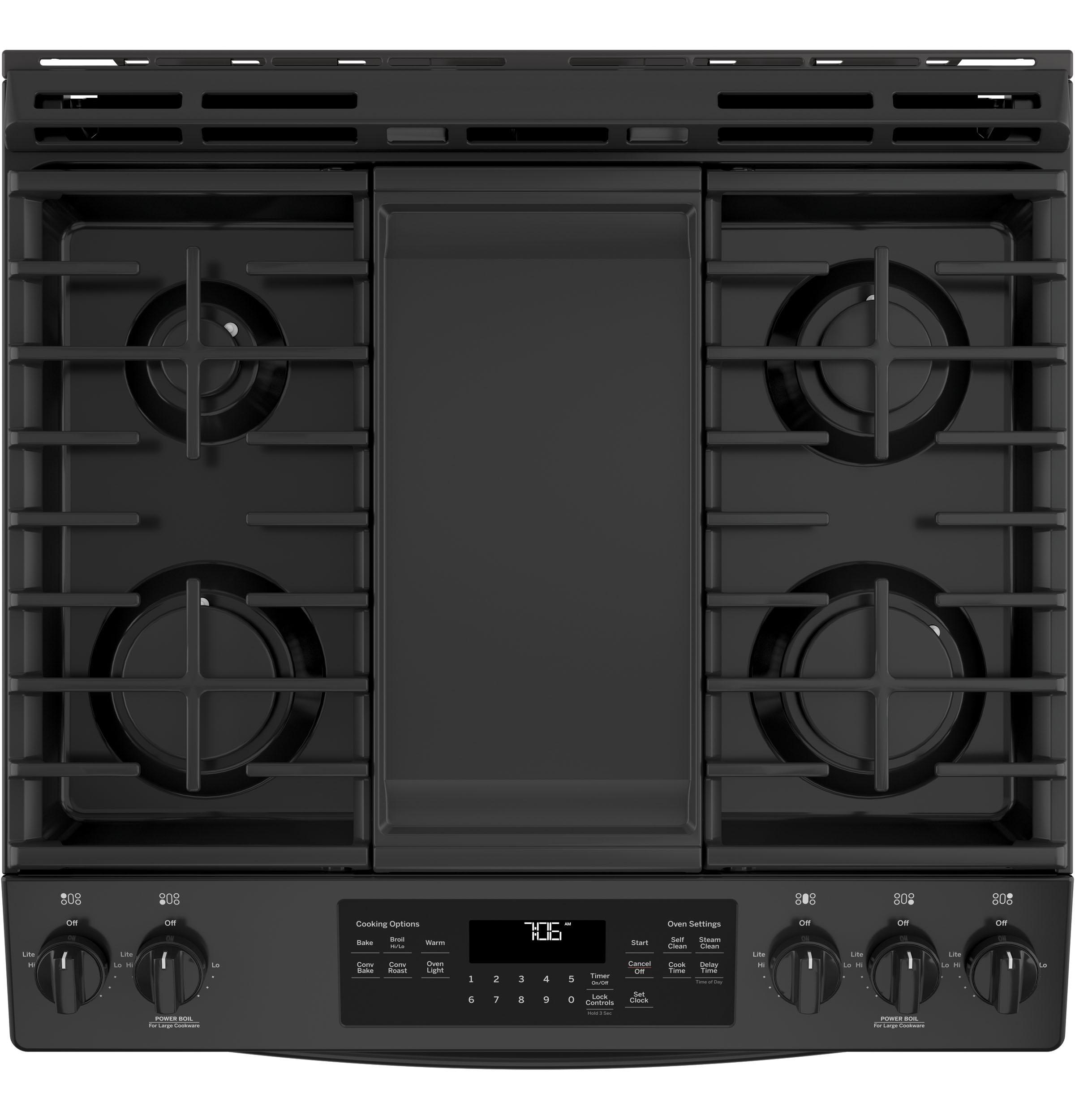 30" Slide-In Front-Control Convection Gas Range JGS760DELBB, product image 2 of 12