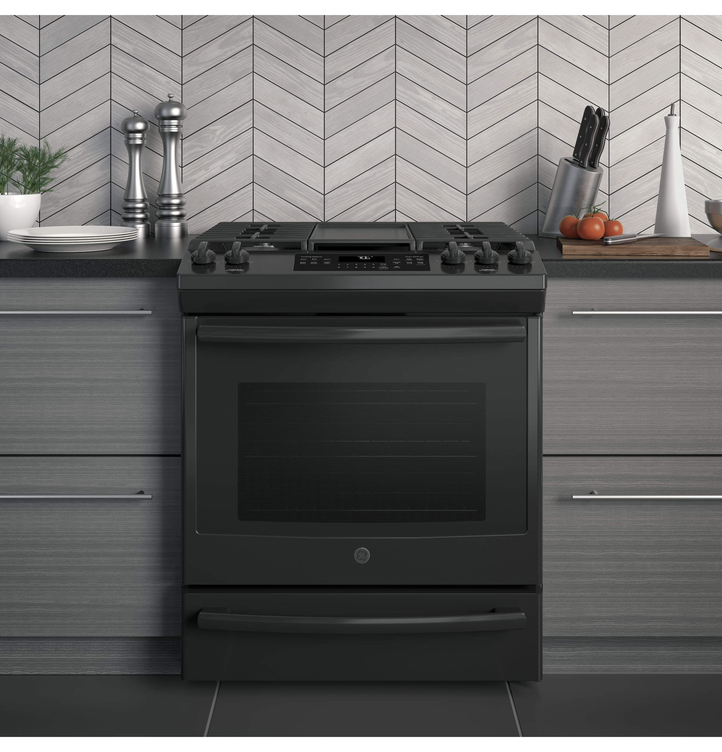 30" Slide-In Front-Control Convection Gas Range JGS760DELBB, product image 8 of 12