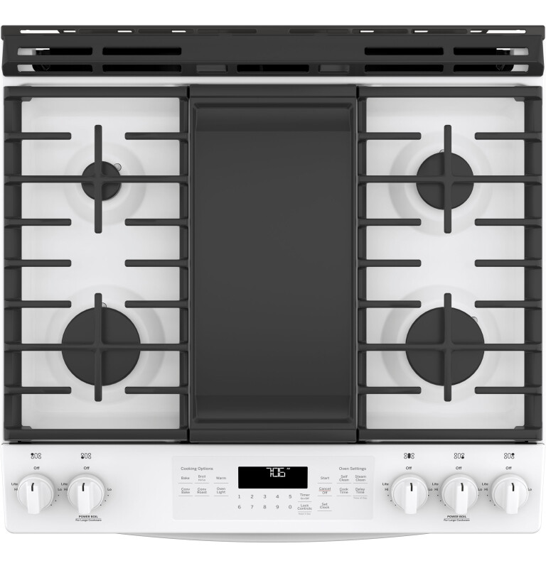 30" Slide-In Front-Control Convection Gas Range JGS760DELWW, product image 2 of 11