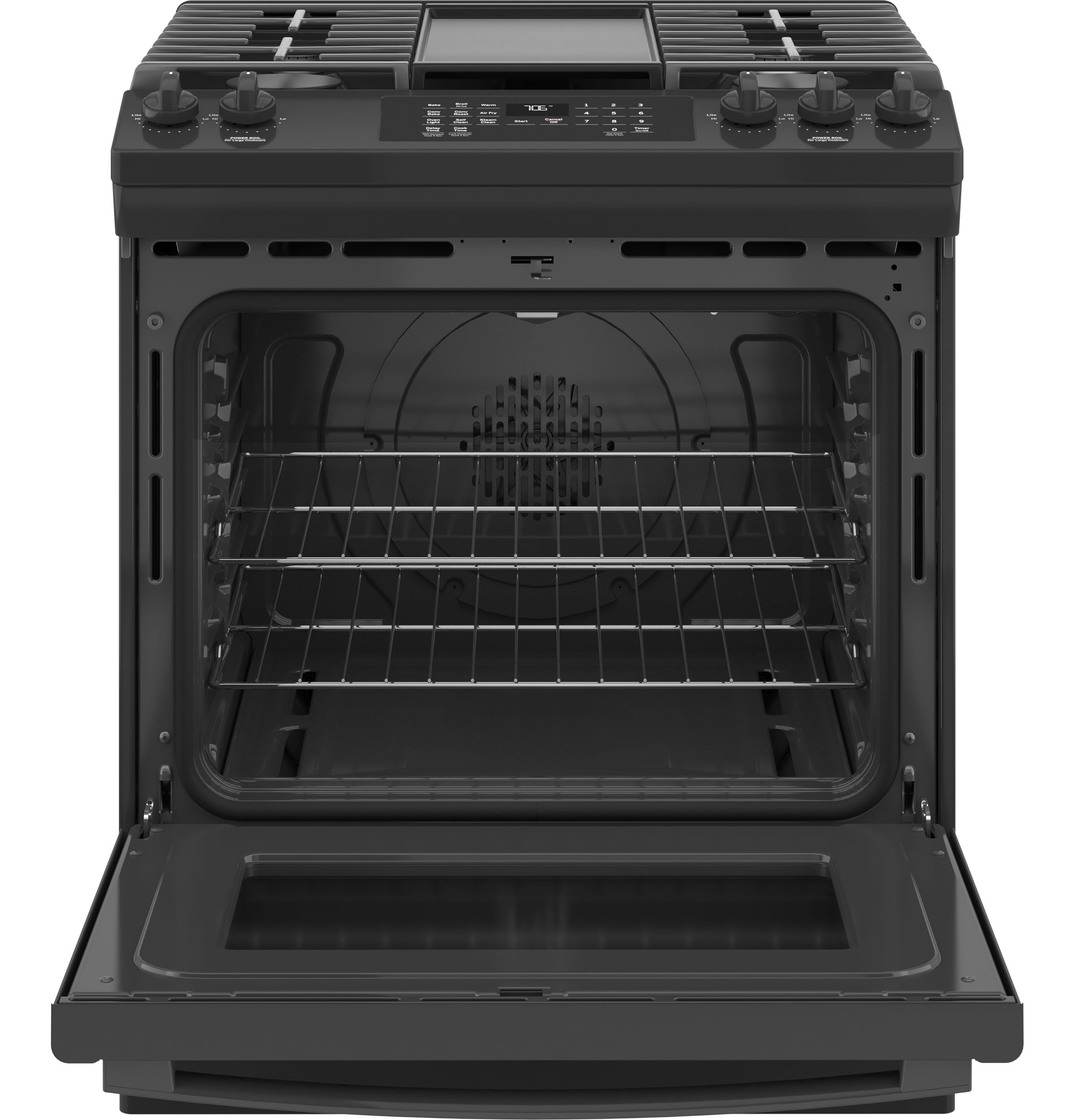 30" Slide-In Front-Control Convection Gas Range with No Preheat Air Fry JGS760DPBB