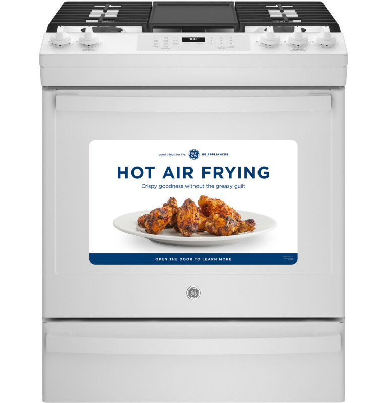 30" Slide-In Front-Control Convection Gas Range with No Preheat Air Fry JGS760DPWW