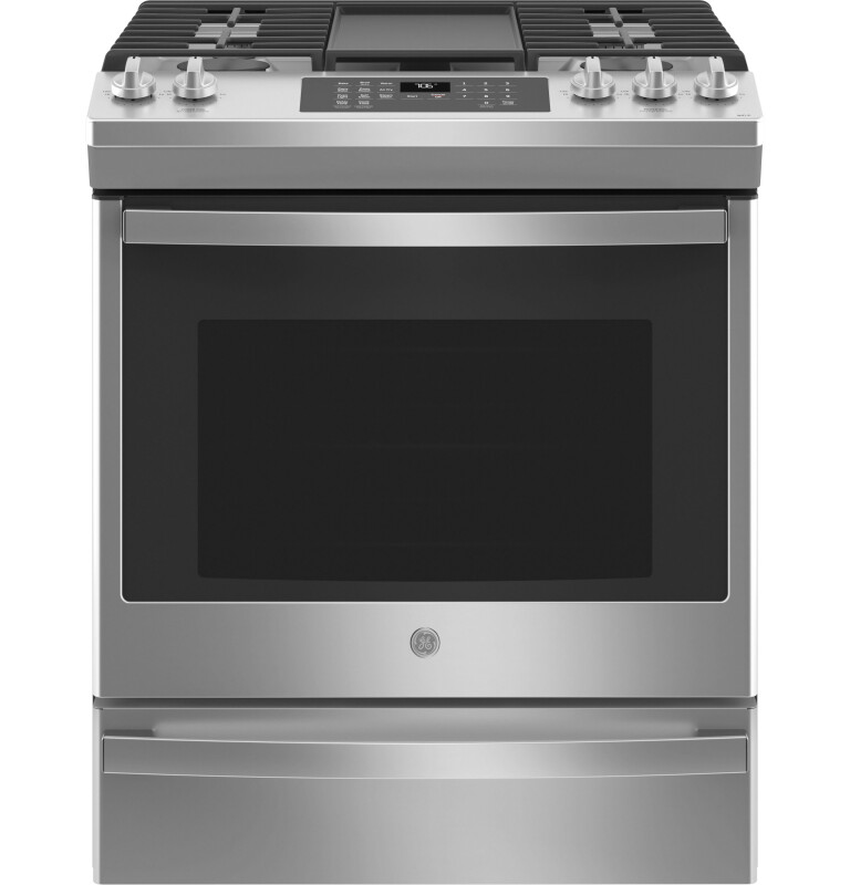 30" Slide-In Front-Control Convection Gas Range with No Preheat Air Fry JGS760SPSS