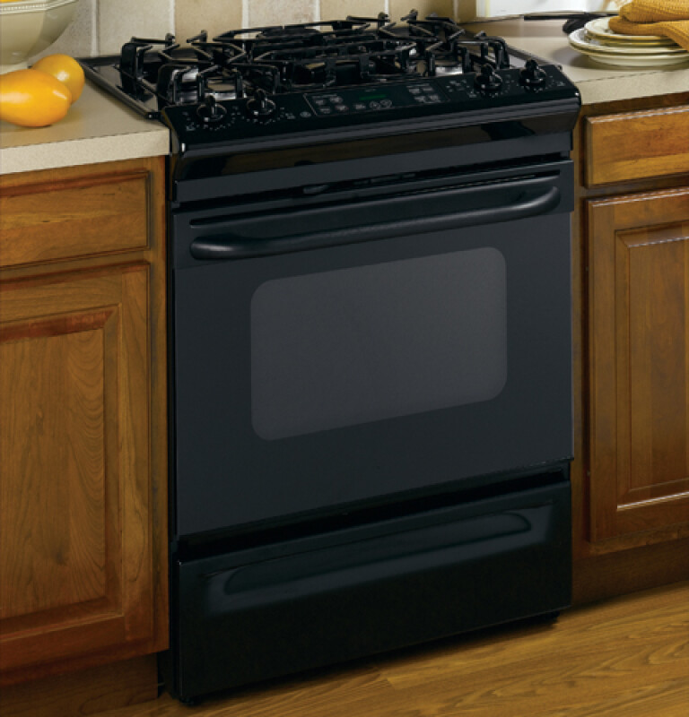 30" Slide-In Gas Range with Self-Cleaning Oven JGSP28BEKBB