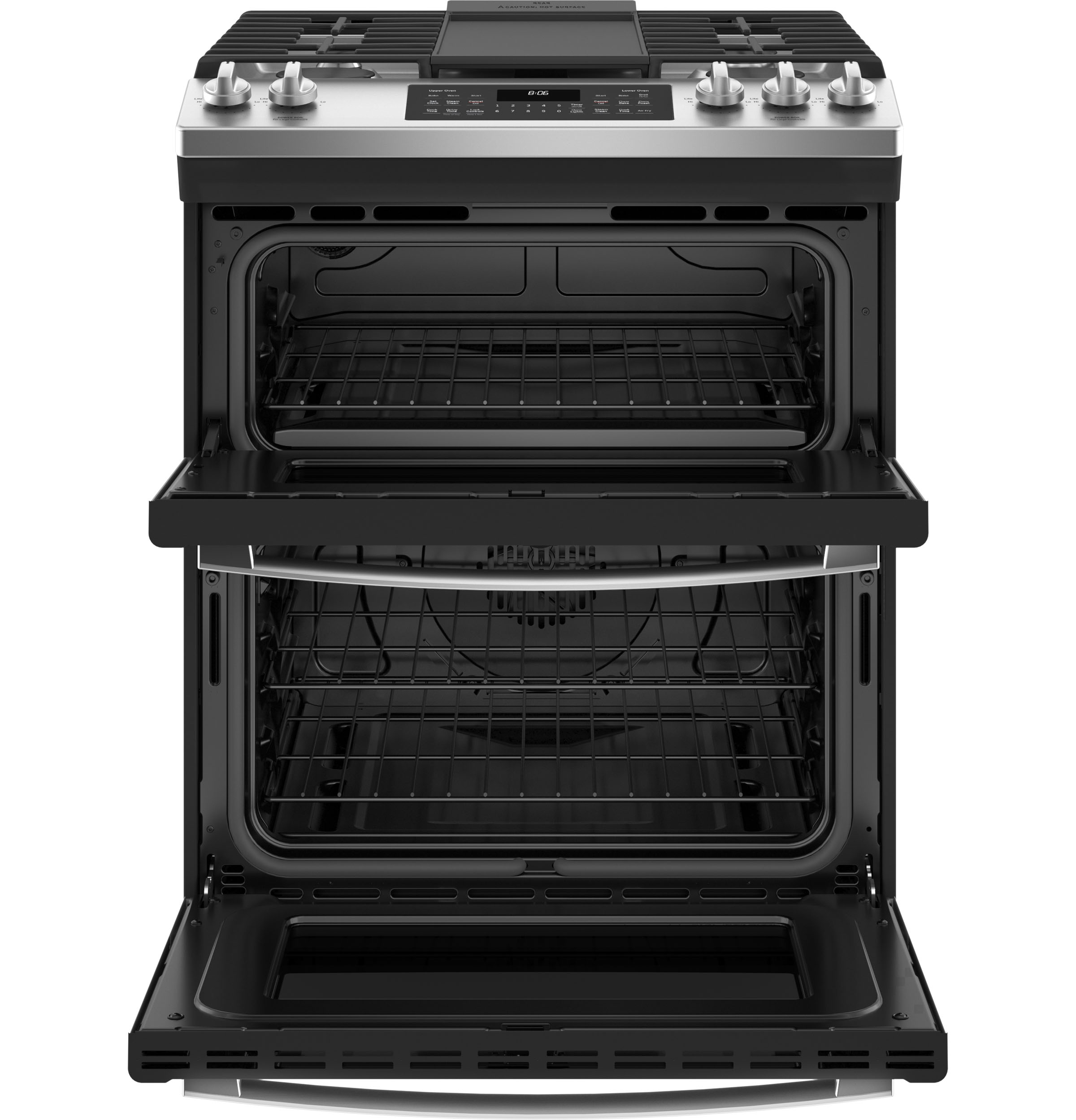 30" Slide-In Front Control Gas Double Oven Range view 2