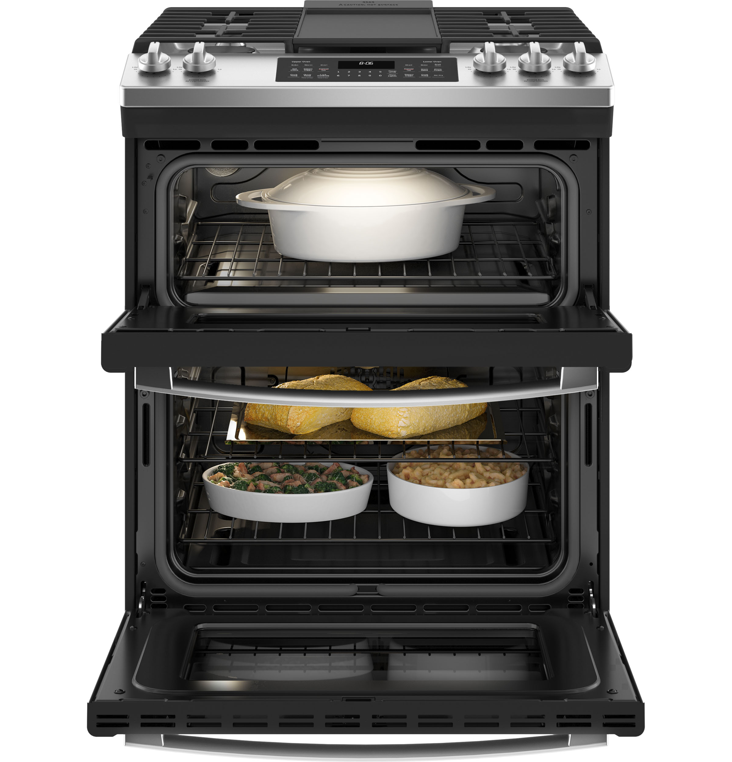 30" Slide-In Front Control Gas Double Oven Range view 3