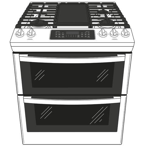 30" Slide-In Front Control Gas Double Oven Range view 14