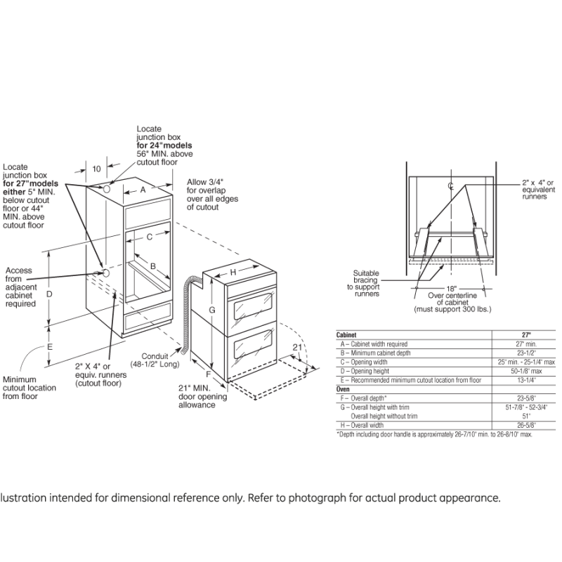 27" Built-In Double Wall Oven JKP55SPSS, product image 3 of 3