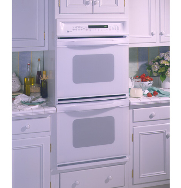 GE Profile 27" Double Wall Oven with Convection Upper Oven and Thermal Lower Oven White JKP56WAWW Picture 1