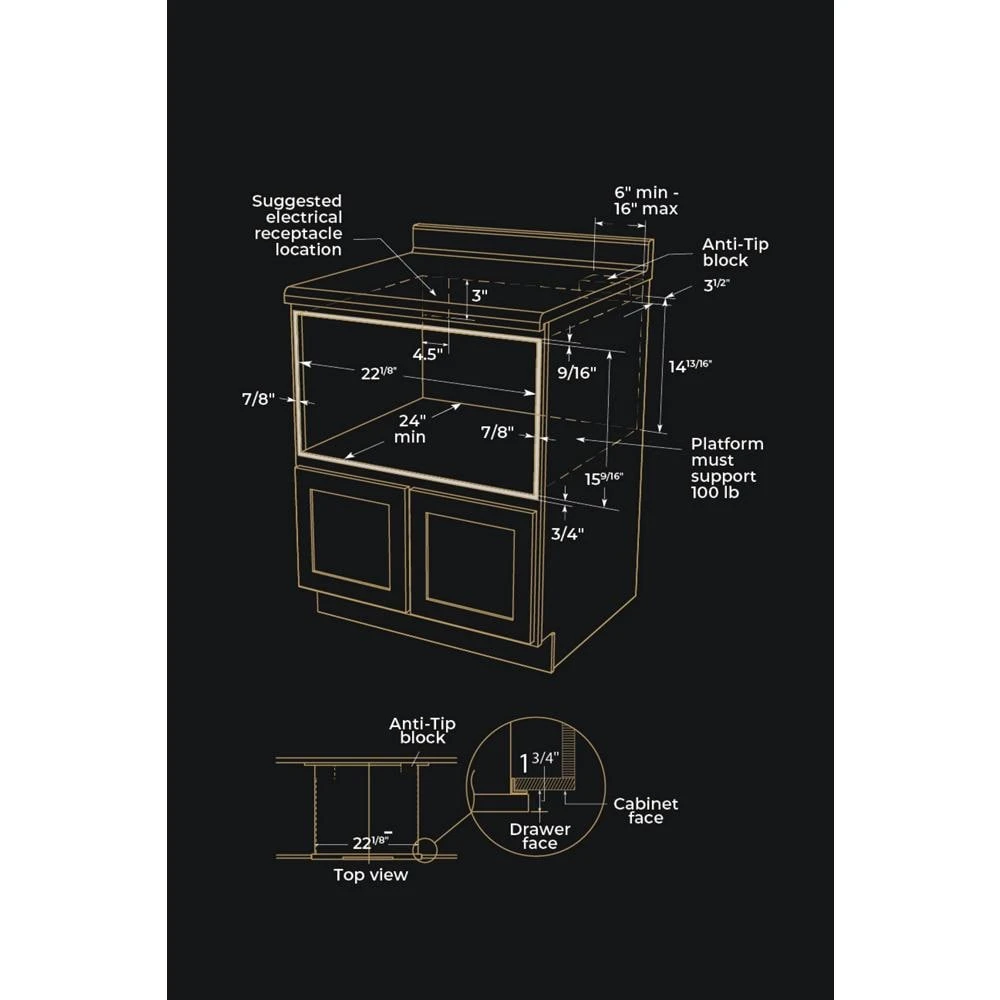 RISE 24” Under Counter Microwave Oven with Drawer Design JMDFS24JL