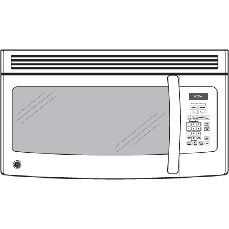 1.5 Cu. Ft. Over-the-Range Microwave Oven with Recirculating Venting JNM3151DFBB, product image 8 of 9