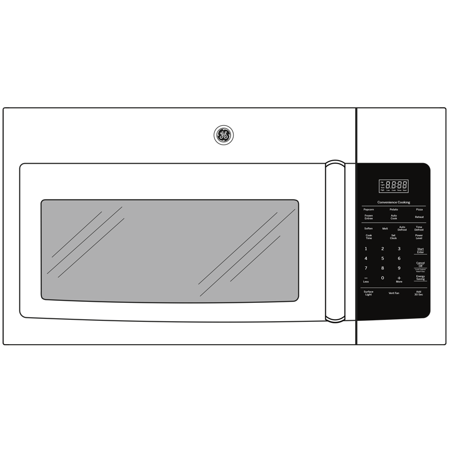 GE® 1.8 Cu. Ft. Over-the-Range Microwave Oven with Recirculating Venting JNM3184DPBB