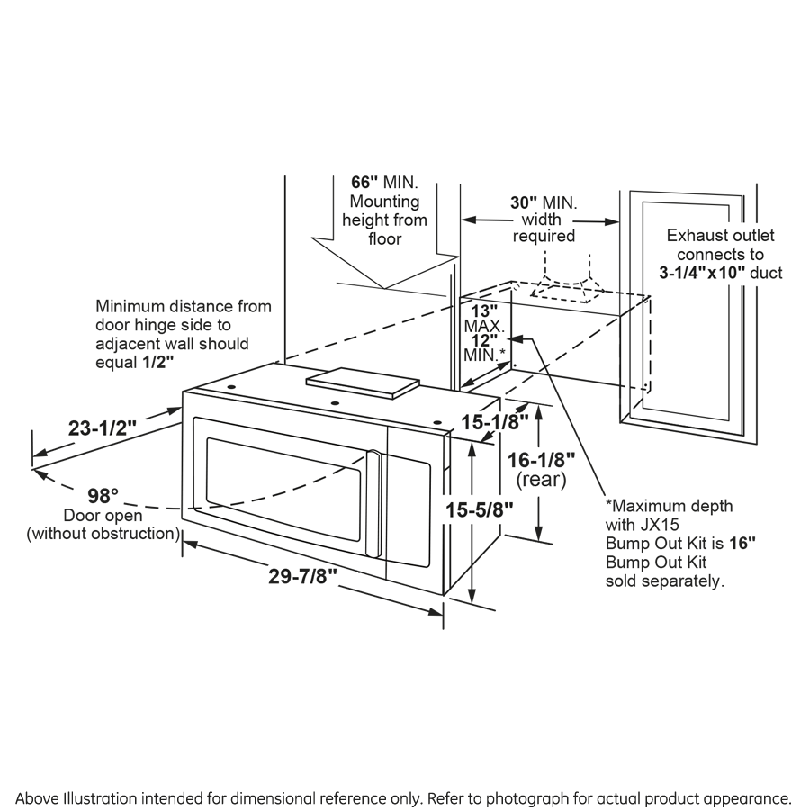GE® 1.8 Cu. Ft. Over-the-Range Microwave Oven with Recirculating Venting JNM3184DPBB