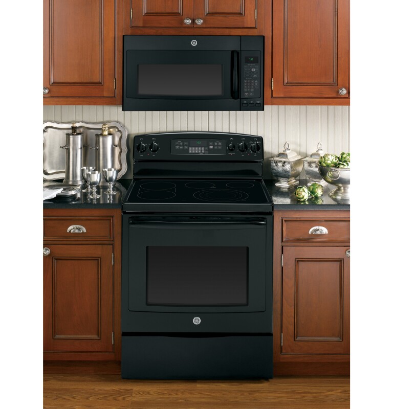 GE Series 1.9 Cu. Ft. Over-the-Range Sensor Microwave Oven with Recirculating Venting Black JNM7196DFBB Picture 1