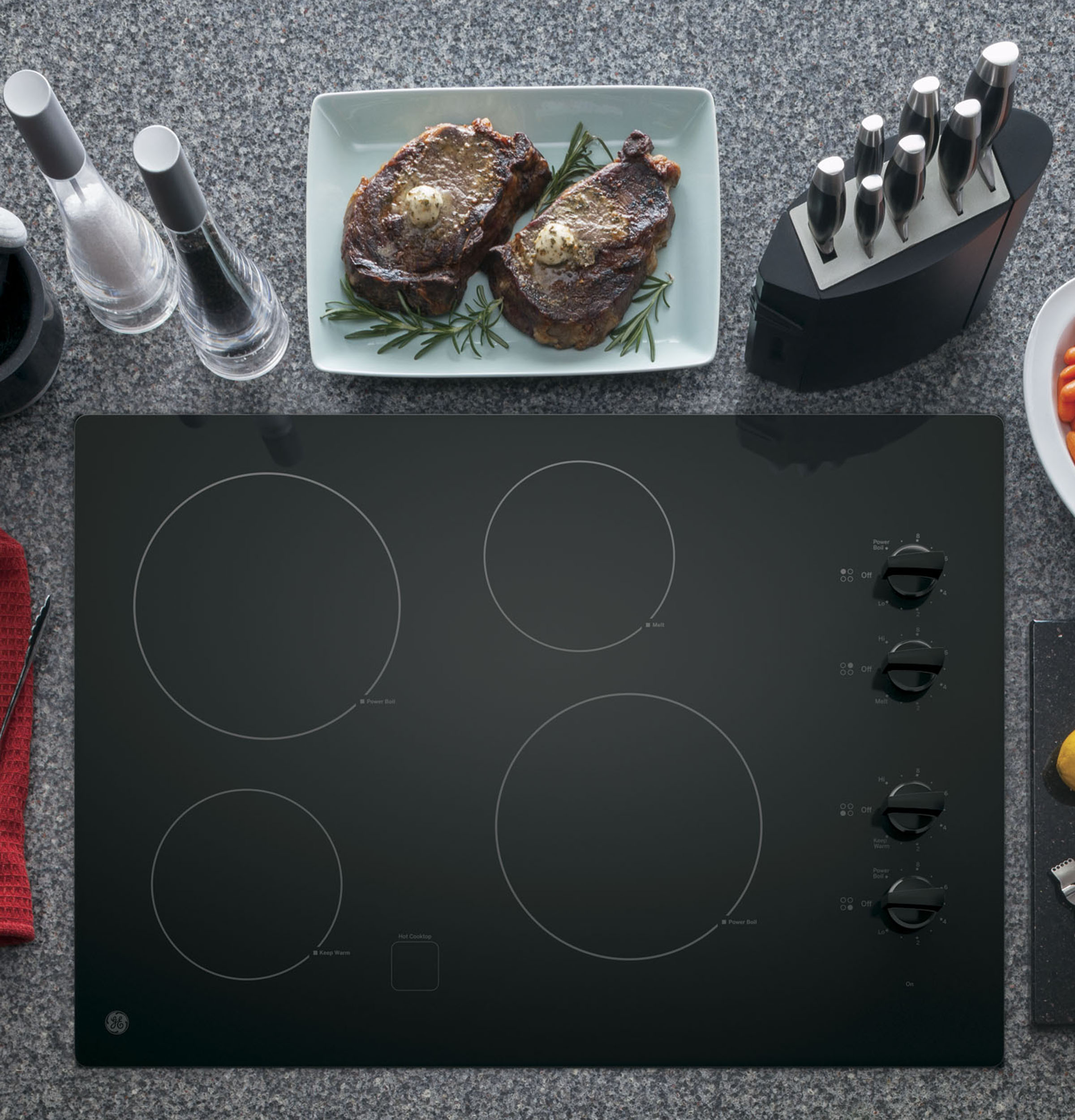 30" Built-In Knob Control Electric Cooktop view 2