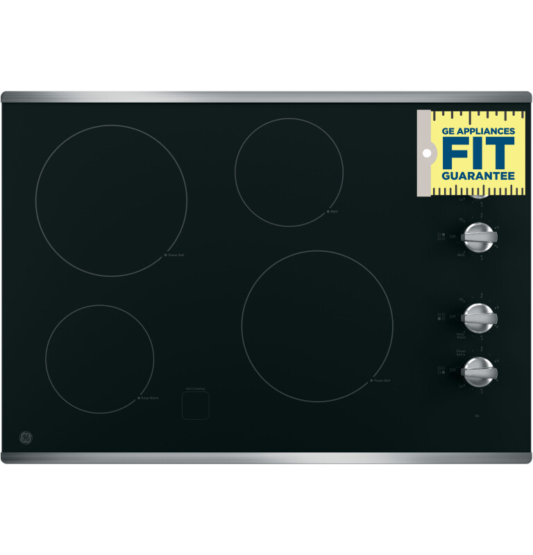 30" Built-In Knob Control Electric Cooktop JP3030SJSS