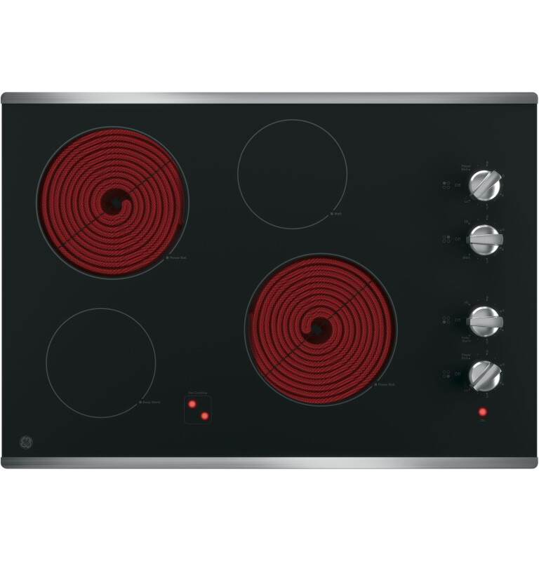 Four radiant cooking elements