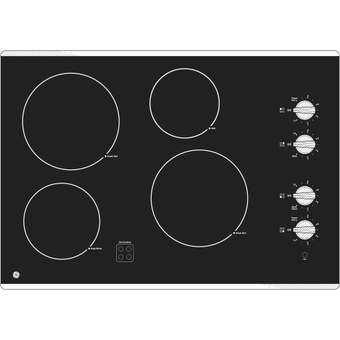 30" Built-In Knob Control Electric Cooktop view 5