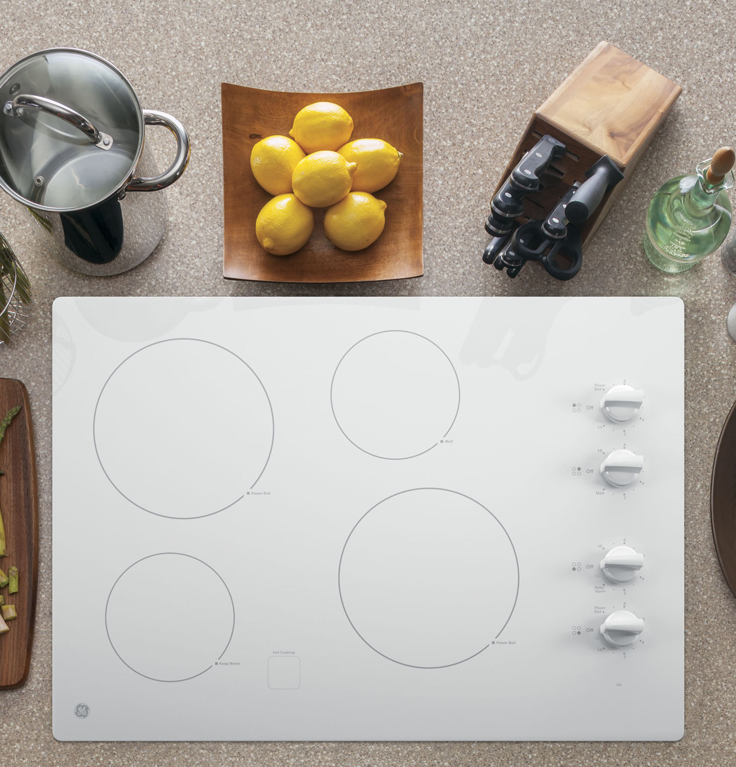 30" Built-In Knob Control Electric Cooktop JP3030TJWW