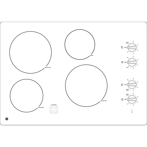 30" Built-In Knob Control Electric Cooktop JP3030TJWW