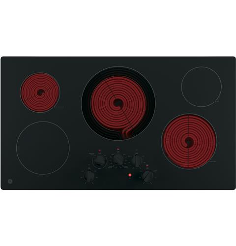 36" Built-In Knob Control Electric Cooktop JP3036DLBB