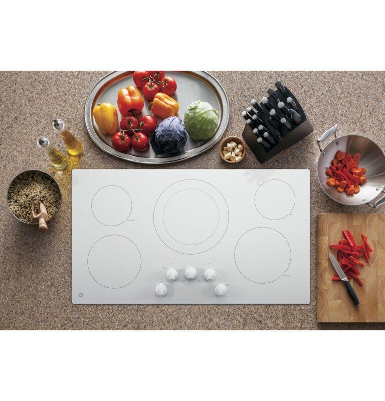 Ge® 36" Built-in Knob Control Electric Cooktop JP3036TLWW