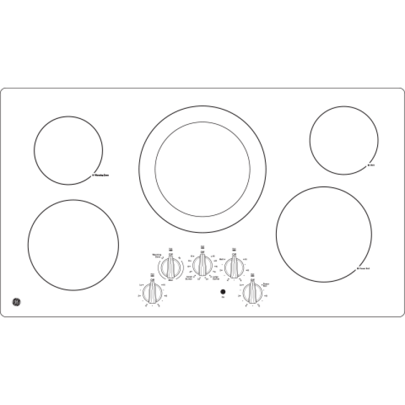 Ge® 36" Built-in Knob Control Electric Cooktop JP3036TLWW