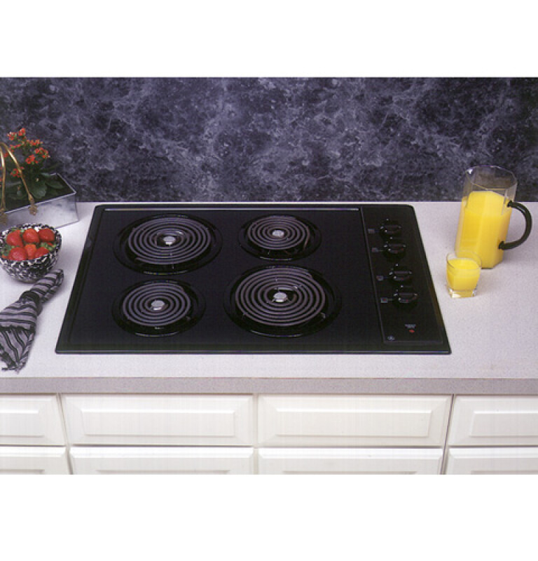 GE 30" Built-In Electric Cooktop with Calrod Heating Elements Black JP326BVBB Picture 1