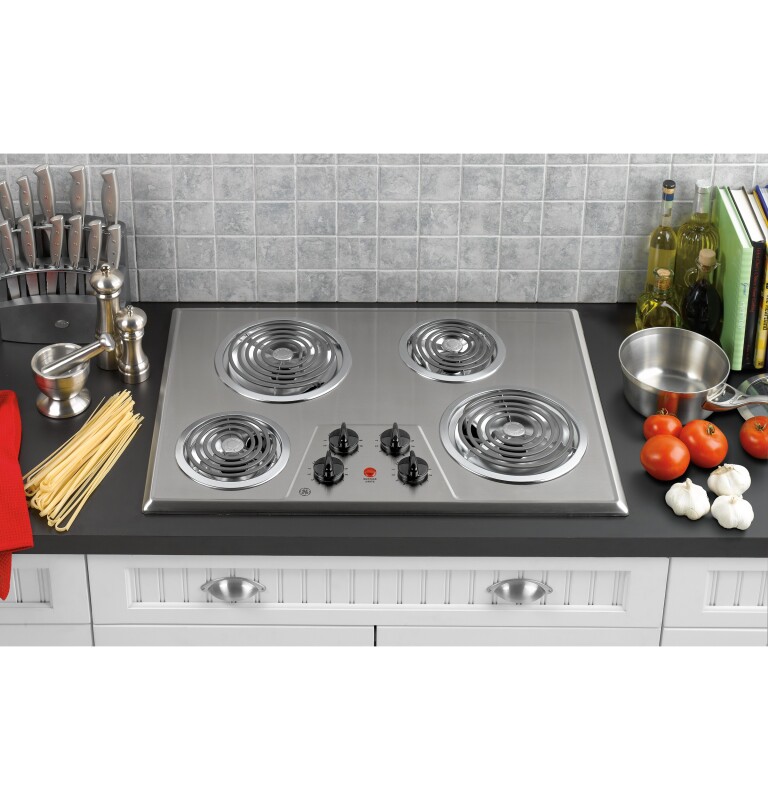 GE 30" Built-In Electric Cooktop Stainless Steel JP328SKSS Picture 1
