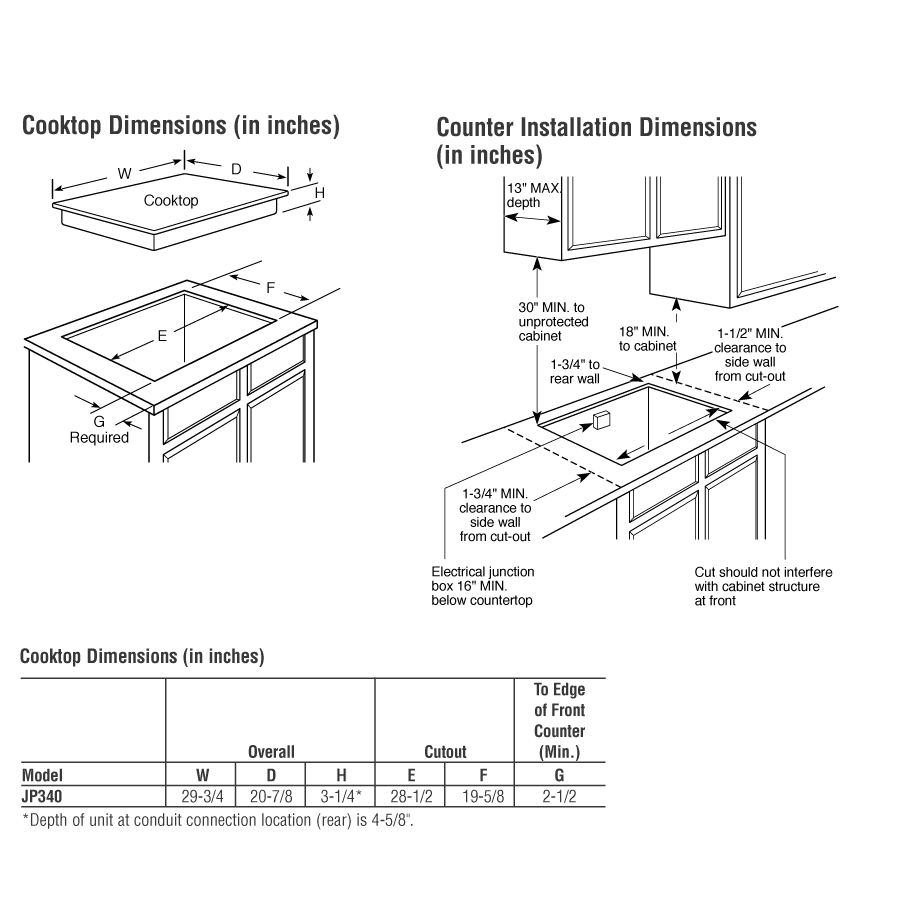 30" Built-In CleanDesign Electric Cooktop JP340WJWW