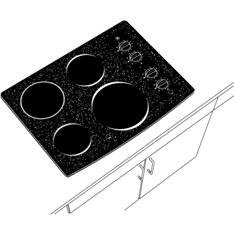 30" Built-In CleanDesign Electric Cooktop JP346BMBB, product image 2 of 3