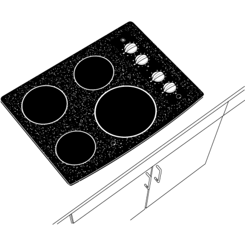 30" Built-In CleanDesign Electric Cooktop JP346CMCC, product image 2 of 3