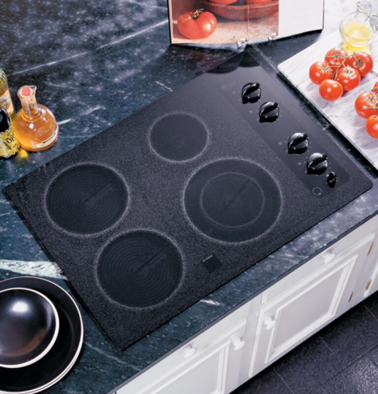 GE Profile 30" Built-In CleanDesign Electric Cooktop Black JP350BCBB Picture 1