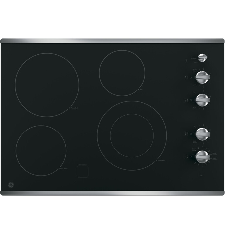 30" Built-In Knob Control Electric Cooktop JP3530SJSS