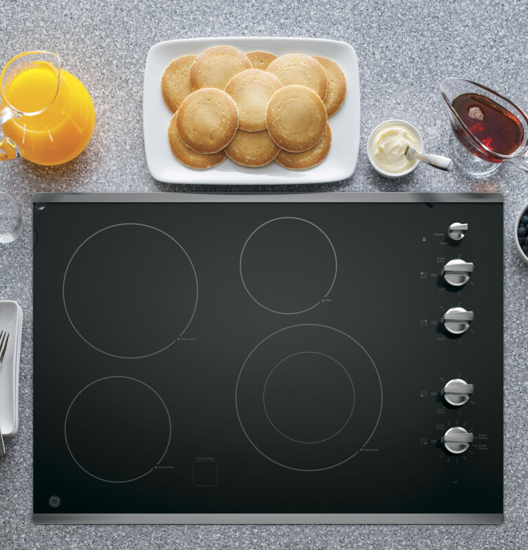 30" Built-In Knob Control Electric Cooktop JP3530SJSS, product image 2 of 6