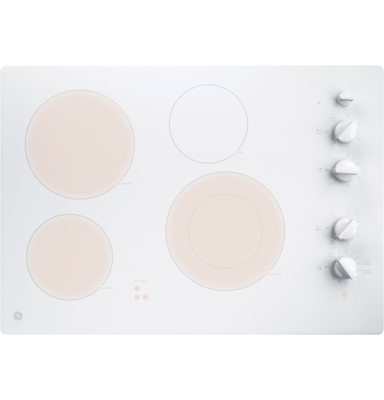 30" Built-In Knob Control Electric Cooktop JP3530TJWW, product image 3 of 6