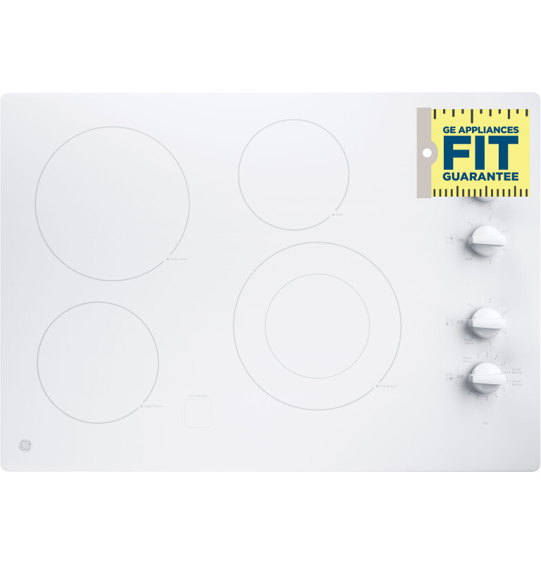 30" Built-In Knob Control Electric Cooktop JP3530TJWW, product image 4 of 6