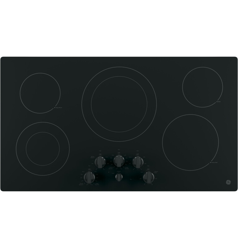 36" Built-In Knob Control Electric Cooktop JP3536DJBB