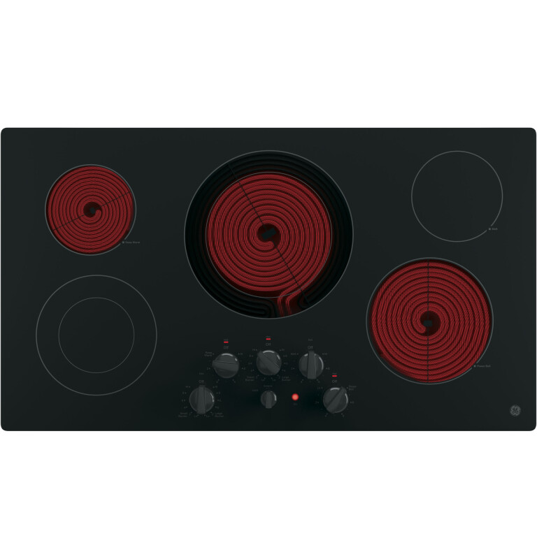 36" Built-In Knob Control Electric Cooktop JP3536DJBB