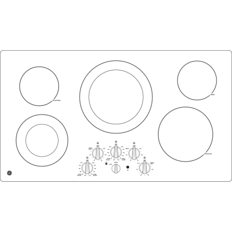 36" Built-In Knob Control Electric Cooktop JP3536DJBB