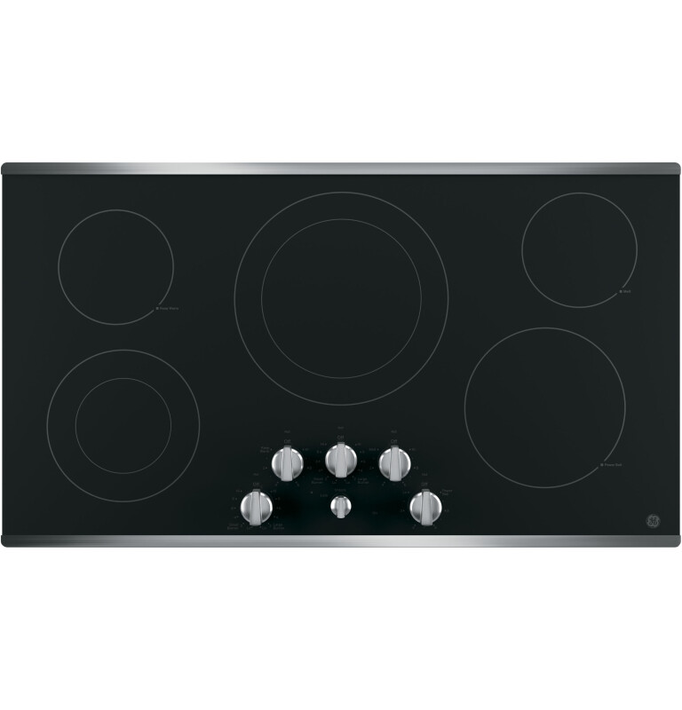 36" Built-In Knob Control Electric Cooktop JP3536SJSS