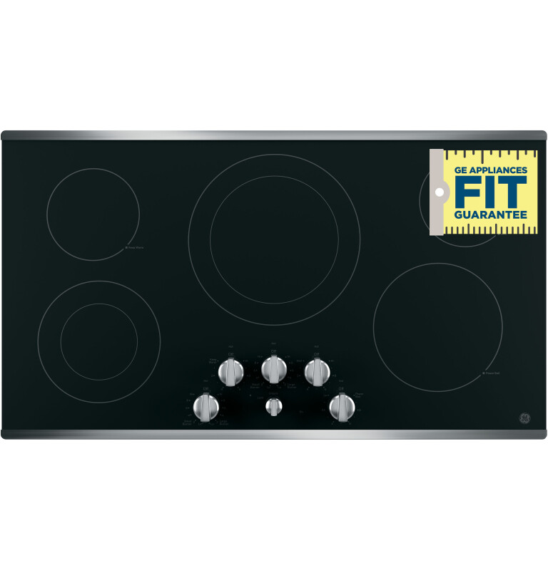 36" Built-In Knob Control Electric Cooktop JP3536SJSS, product image 4 of 6