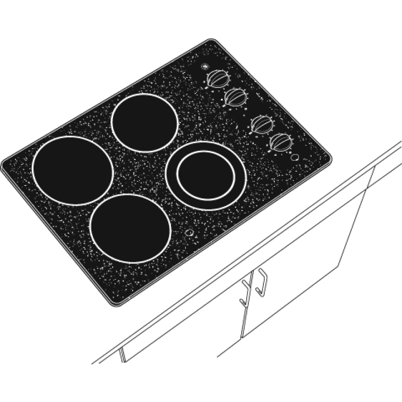 30" Built-In CleanDesign Electric Cooktop JP355BKBB, product image 2 of 3